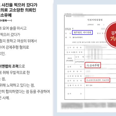 [강제추행] 술을 마시고 사진을 찍으러 갔다가 강제추행 혐의로 고소당한 의뢰인 변호하여 기소유예